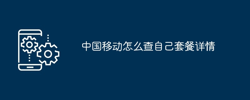 中国移动如何查自己套餐详情