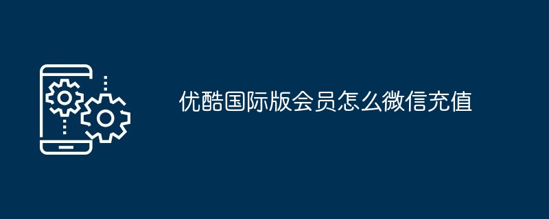 优酷国际版会员怎么微信充值