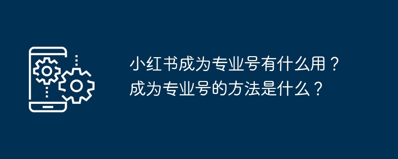 小红书成为专业号有什么用