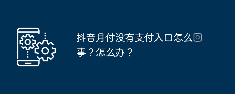 抖音月付没有支付入口如何回事