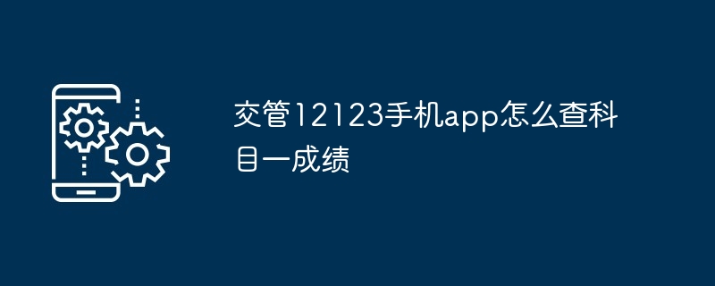 交管12123手机app在哪查科目一成绩