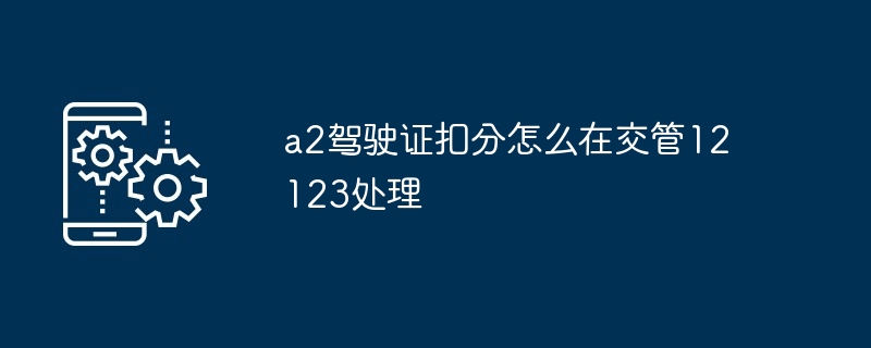 a2驾驶证扣分如何在交管12123处理