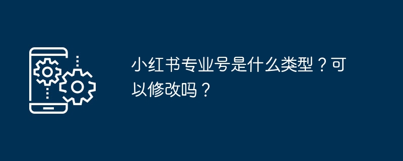 小红书专业号是什么类型？可以修改吗？