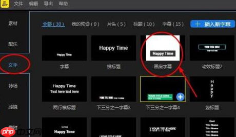 蜜蜂剪輯黑底字幕如何設置？蜜蜂剪輯設置黑底字幕的操作方法