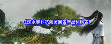 逆水寒航海貿(mào)易各產(chǎn)品利潤表是什么樣的